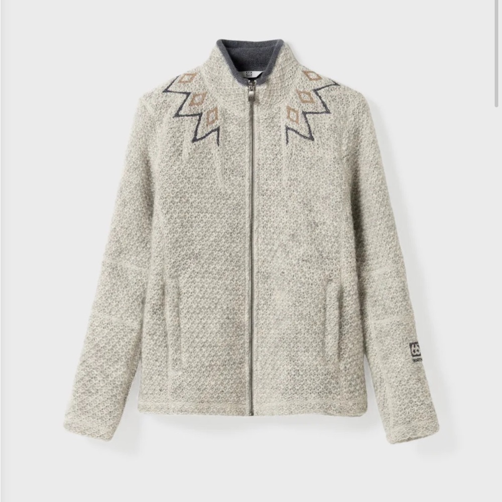 66 NORTH ICELAND Wool Blend Zip-Up Jacket with Nordic Yoke. Size S